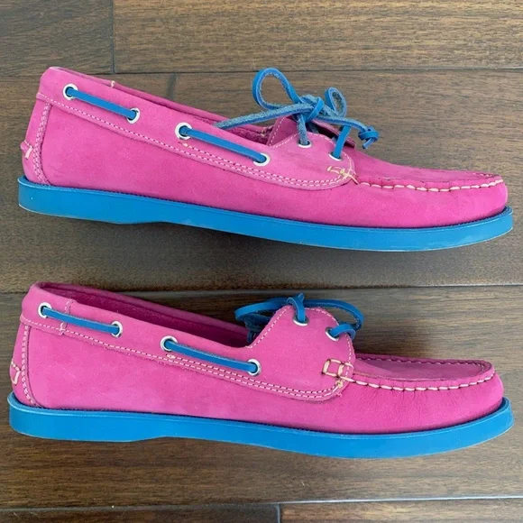 Tesori Pink & Blue Boat Shoes - 7-1/2 - Picture 4 of 6